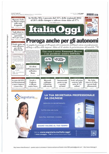 Italia oggi : quotidiano di economia finanza e politica